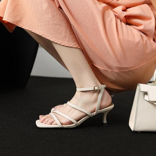 【预售5天】夏季仙女风细带露趾细跟，一字带时装凉鞋高跟鞋HCYYHD&5228 商品图3