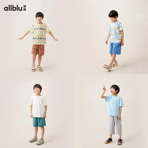 【好友特惠-玩水系列】幼岚「宣纸速干」唐彩T亲肤透气24夏新款儿童短袖T恤ZY 商品图2