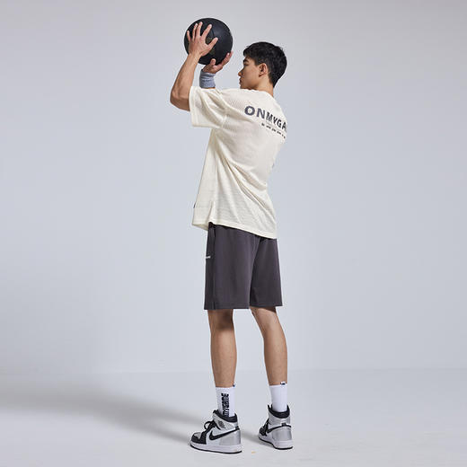 OMG潮牌 网孔透气短袖男士宽松夏季排汗跑步运动健身衣服印花t恤A-EMT2325 商品图3