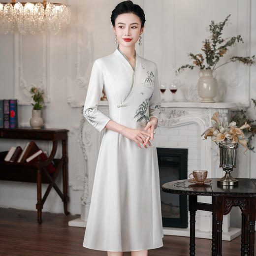 优雅日常款，新中式改良版连衣裙HH-9976 商品图2