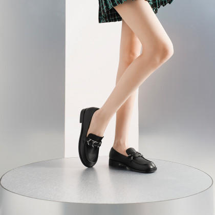 【自营】哈森 秋圆头时尚休闲一脚蹬低跟女单鞋 HL232508 商品图1