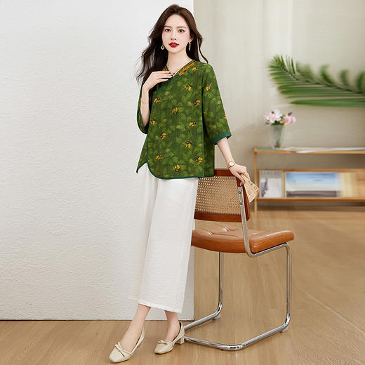 时尚优雅，印花刺绣两件套HR-MY8872 商品图6