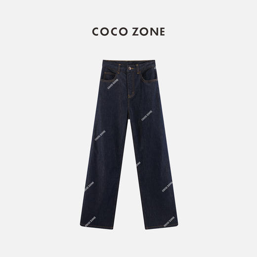 COCO ZONE “超薄原牛”100棉复古牛仔裤显瘦百搭气质直筒裤24C10117 商品图6