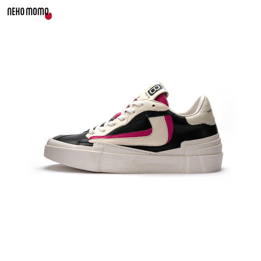 nekomomo2022年秋季新款商场同款头层牛皮系带时尚平底高帮板鞋女 商品图1