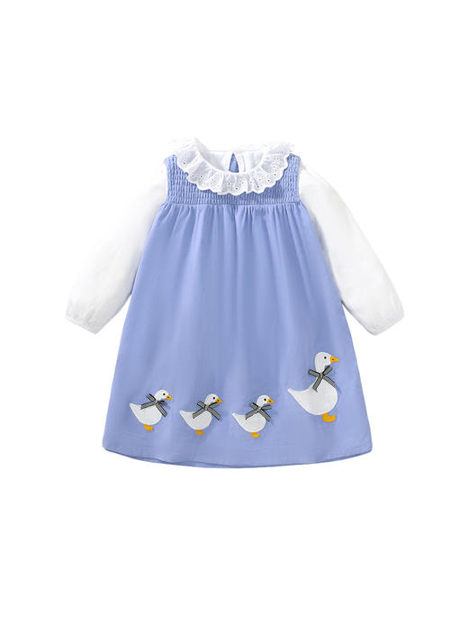 【限时特价！】 Little maven女童背带连衣裙欧美儿童裙子秋季棉裙中小童刺绣童裙公主裙 商品图8