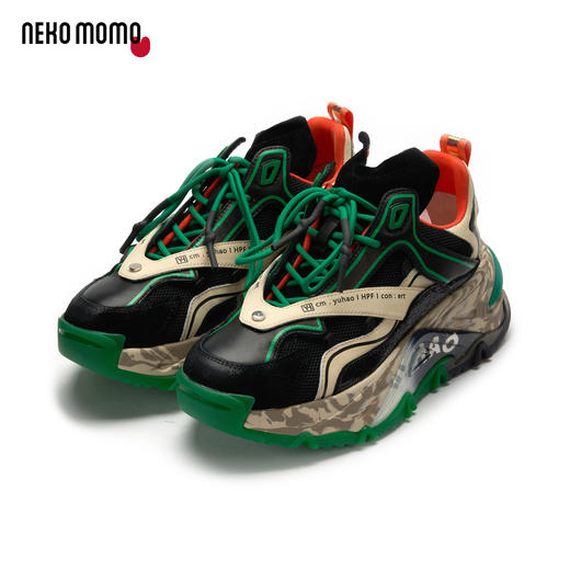 nekomomo2022年秋冬新款商场同款头层牛皮超轻厚底运动鞋老爹鞋M20CM31321女 商品图1