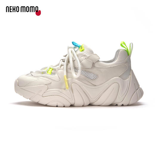 nekomomo2022年秋季新款商场同款牛皮网面超轻厚底运动鞋老爹鞋女 商品图1