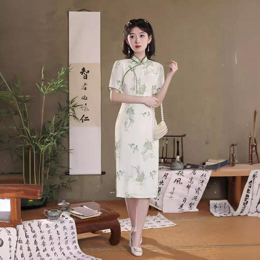 日常修身，中长款气质改良旗袍XL-24117 商品图1