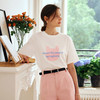 OLrain欧芮儿米白色T恤女早春2024新款趣味立体印花宽松短袖上衣 商品缩略图3