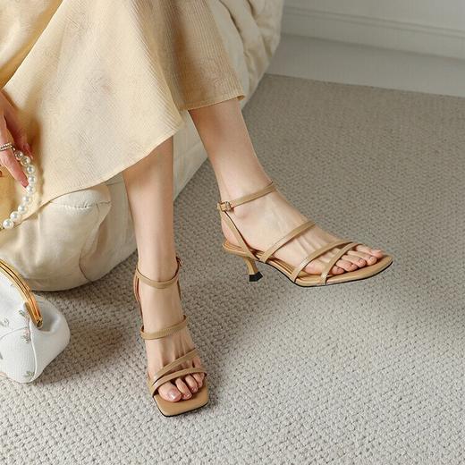 【预售5天】夏季仙女风细带露趾细跟，一字带时装凉鞋高跟鞋HCYYHD&5228 商品图2