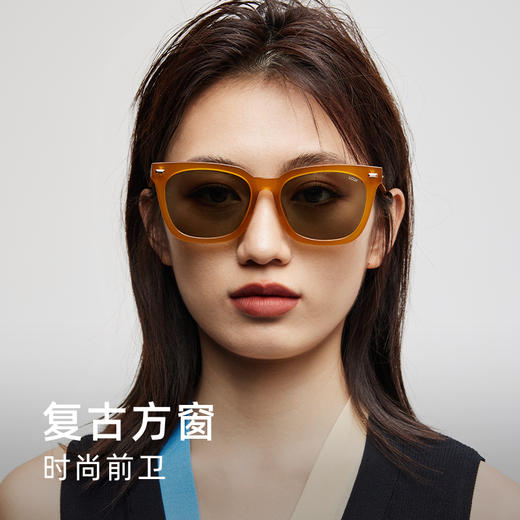 LOOK眼镜 防紫外线复古小方窗墨镜 商品图2