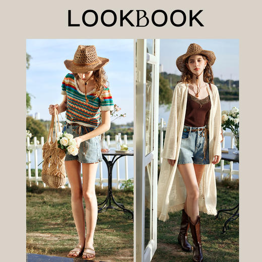 OLrain欧芮儿蓝色牛仔裤女春季2024新款高腰宽松复古显瘦A字短裤 商品图3