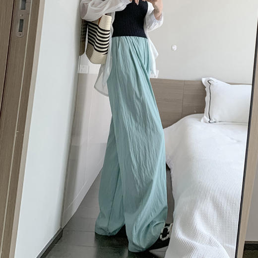 【流苏垂感，优雅自然】夏日随性百搭，慵懒休闲必备！高腰阔腿设计，舒适遮肉显瘦，让你的身姿展现完美。 商品图1