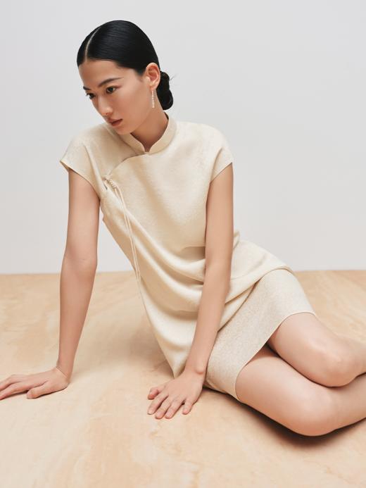 进口二醋酸混纺暗纹提花直身旗袍 FD5089244 商品图5