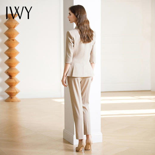 IWY/高级感缎面西装套装女七分袖职业装新中式提花西服正装CP1969 商品图5