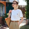 OLrain欧芮儿米白色短袖T恤女夏季2024新款卡通时尚减龄绣花上衣 商品缩略图0