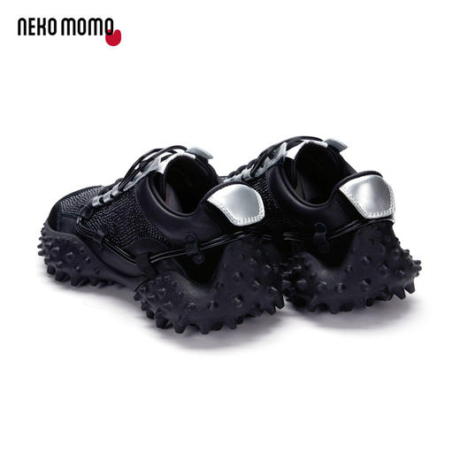 nekomomo2023年春季新款商场同款头层牛皮镶钻系带厚底老爹鞋女M21AM12971 商品图4