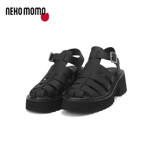 nekomomo2023年夏季新款商场同款牛皮超轻厚底洞洞凉鞋女猪笼鞋女M22BG25141 商品图1