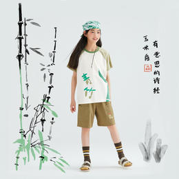 森林棠24夏款中国风诗经儿童短袖T恤40322406