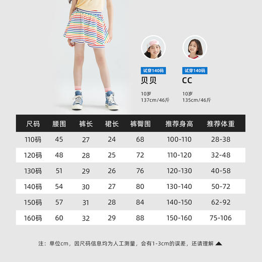 森林棠24夏款儿童女棉棉条纹运动短裙41122402 商品图5