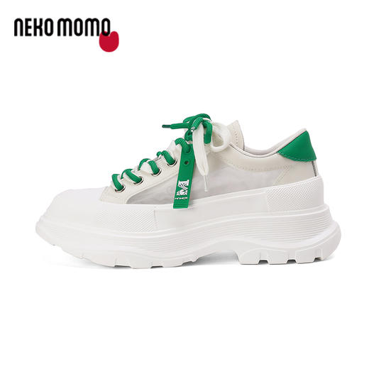 nekomomo2023年秋季新款商场同款头层牛皮网面超轻小白鞋老爹鞋女M22AM11681 商品图2