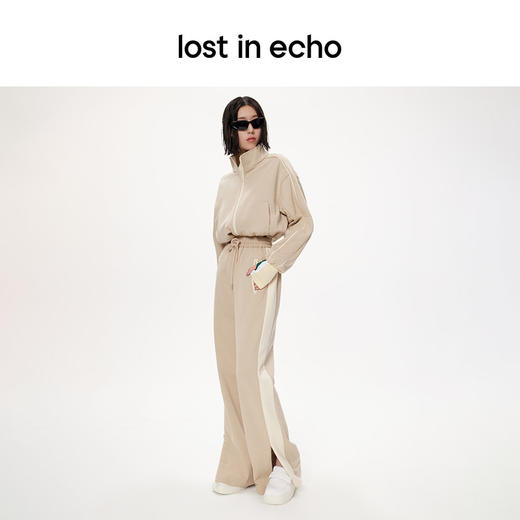 lost in echo设计师品牌抽绳短款运动卫衣外套侧开叉运动长裤套装 商品图3