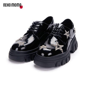 nekomomo2023年春季新款商场同款软漆牛皮松糕厚底乐福鞋女单鞋M21AM12881女