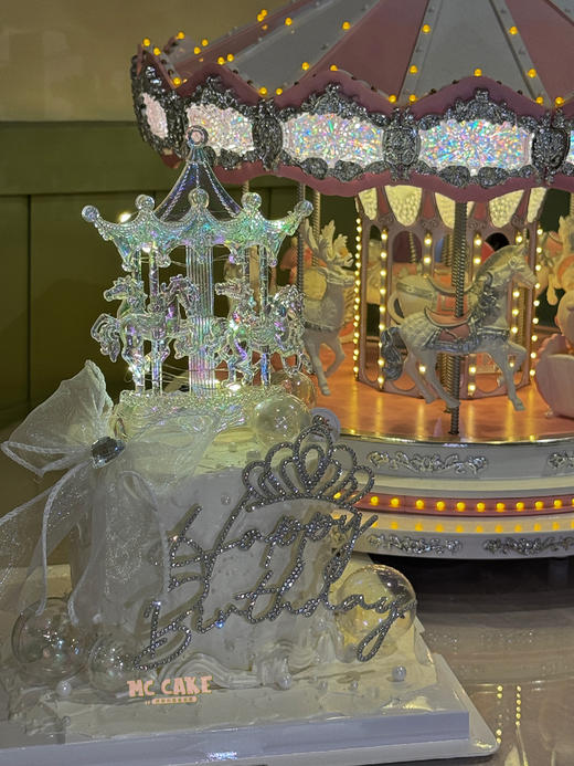 仙女|公主|水晶幻彩旋转木马玩具装饰蛋糕 商品图3