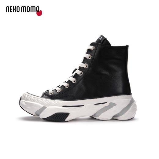 2022年秋冬新款商场同款头层牛皮超轻厚底系带高帮运动靴老爹鞋女M20DS42091 商品图1