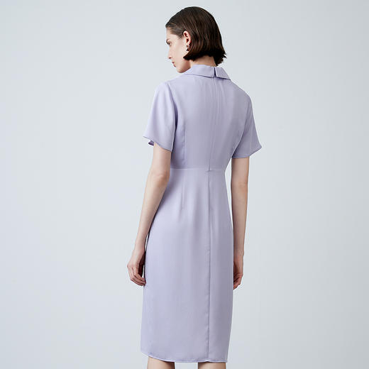 EITIE爱特爱春季新款通勤OL压褶收腰西装领连衣裙7807525 商品图4
