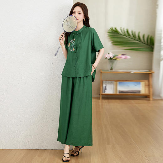 时尚优雅，绣花盘扣两件套HR-MY8876 商品图8