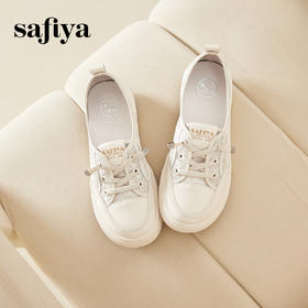 Safiya/索菲娅2024春夏浅口一脚蹬百搭休闲蕾丝网面小白鞋 SF41112107