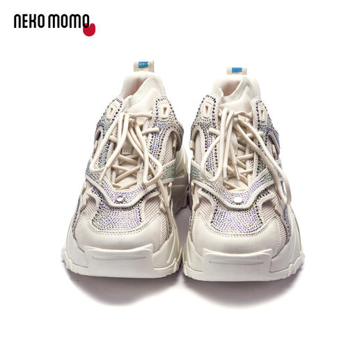 nekomomo2022年秋冬新款商场同款牛皮镶钻厚底增高休闲鞋老爹鞋女M20CM31331 商品图4
