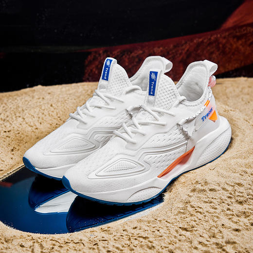 【男士飞织透气休闲鞋】舒适时尚加棉护踝鞋口 飞织+滴塑材质脚感轻盈 商品图2