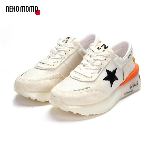 nekomomo2023年春季新款商场同款牛皮系带厚底松糕运动鞋老爹鞋女 商品图2