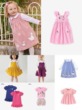 【限时特价！】 Little maven女童背带连衣裙欧美儿童裙子秋季棉裙中小童刺绣童裙公主裙