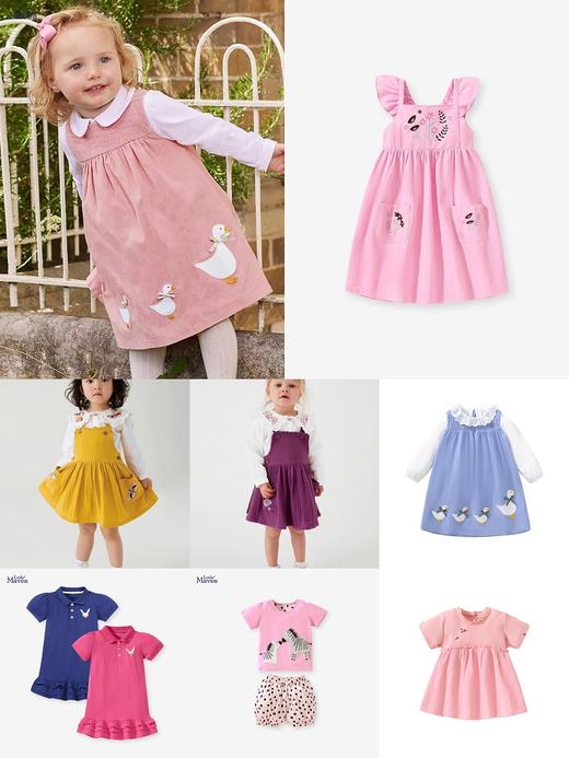【限时特价！】 Little maven女童背带连衣裙欧美儿童裙子秋季棉裙中小童刺绣童裙公主裙 商品图0