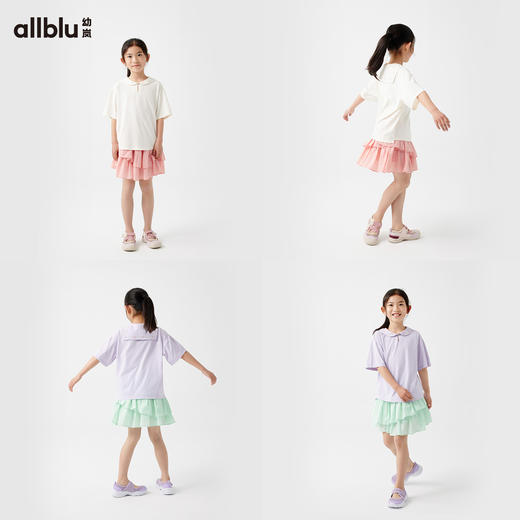 【Zui划算-玩水系列】幼岚「宣纸速干」新中式海军领T亲肤透气儿童短袖T恤ZY 商品图2