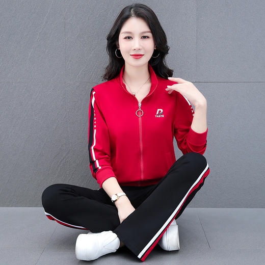 休闲运动套装春秋时尚印花立领跑步休闲洋气减龄运动TR-XJM6751 商品图1