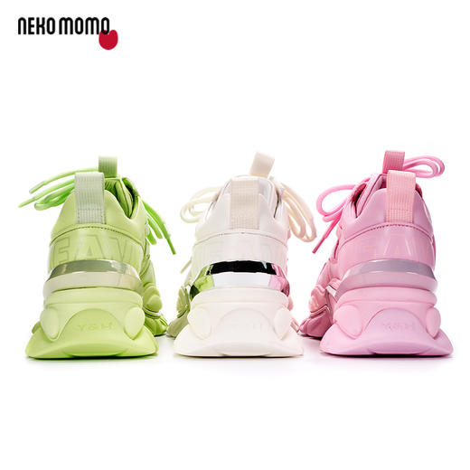 nekomomo2023年春季新款商场同款牛皮网面厚底增高休闲鞋老爹鞋M22AM19591女 商品图4