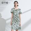 EITIE爱特爱夏季新款泡泡袖收腰温柔桃心领显瘦通勤连衣裙7807530 商品缩略图0