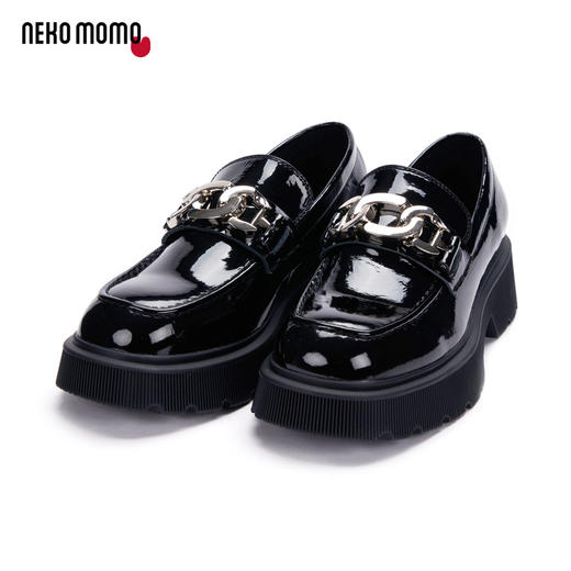 nekomomo2023年春季新款商场同款牛漆软皮松糕厚底英伦风皮鞋女M21AM12891 商品图0