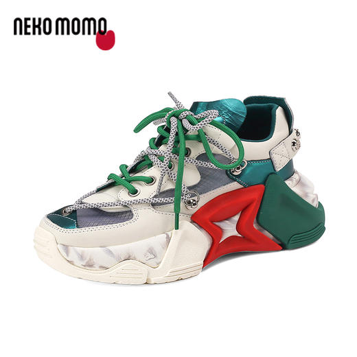 nekomomo2023年夏季新款商场同款牛皮网面厚底休闲运动鞋老爹鞋M22AM11421女 商品图1