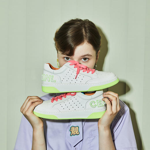 nekomomo2022年秋季新款荧光多彩混搭小香风松糕厚底运动风板鞋女 商品图2