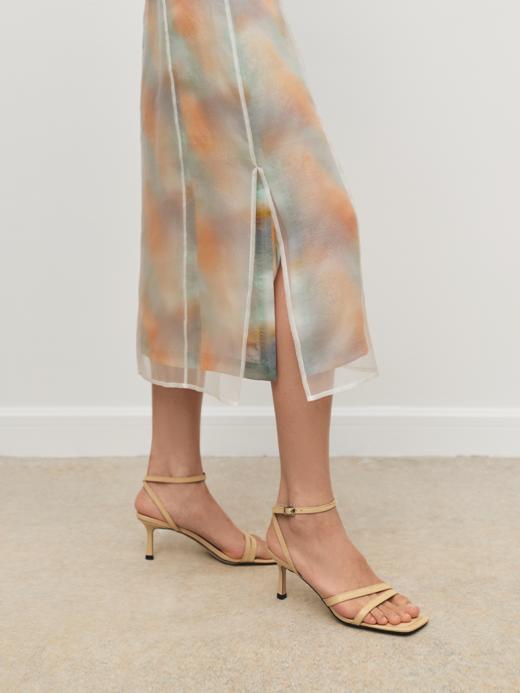 不规则立体肌理石头纹细带高跟凉鞋 AE6484244 商品图11