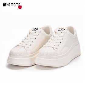 nekomomo2023年春季新款商场同款牛皮超轻厚底休闲板鞋小白鞋女M22CM37341