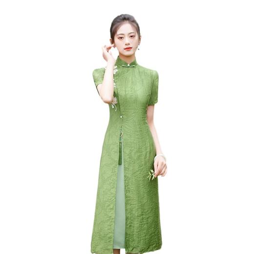 夏季新款，改良新中式长款绣花奥黛旗袍裙GX782028 商品图4