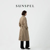 SUNSPEL女士秋冬全棉双排扣系带英伦风衣长款 商品缩略图6