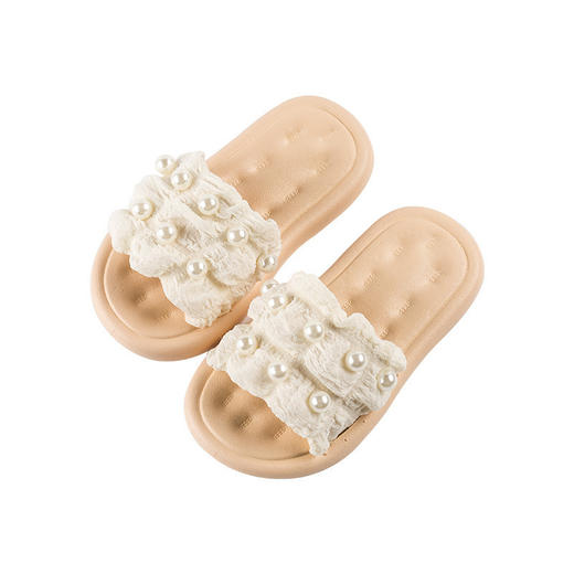 【甜美可爱少女必备！】儿童拖鞋公主风珍珠女童凉拖鞋软底外穿透气中小女孩一字拖鞋 商品图4