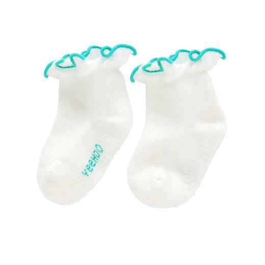 英氏儿童袜子夏季薄款婴儿袜子女宝宝短袜花边棉袜 184A0233 商品图4